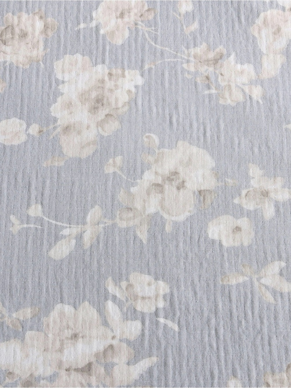 Calvin Klein Duvet Cover Set Queen Light Gray/Ivory Floral Cotten Gauze - Picture 4 of 12